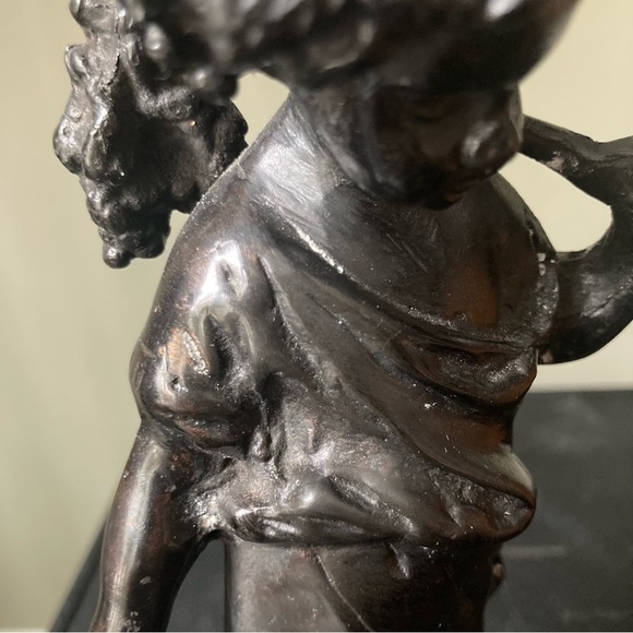 19th Century Vintage Antique Bronze Cast Harvest Putti Child Statue - Picture 9 of 12